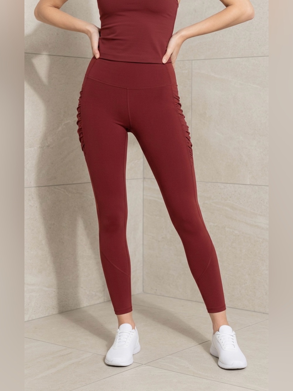Laundry by Shelli Segal High-Rise Athletic Leggings Terracotta Rust Size L NWOT